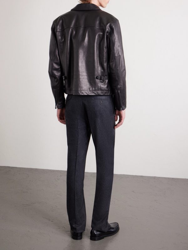 Waverly Straight-Leg Pleated Wool-Twill Suit Trousers - BK