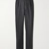 Waverly Straight-Leg Pleated Wool-Twill Suit Trousers