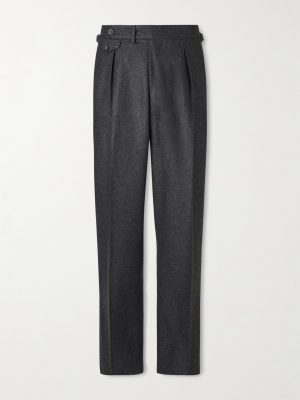 Waverly Straight-Leg Pleated Wool-Twill Suit Trousers Waverly Straight-Leg Pleated Wool-Twill Suit Trousers