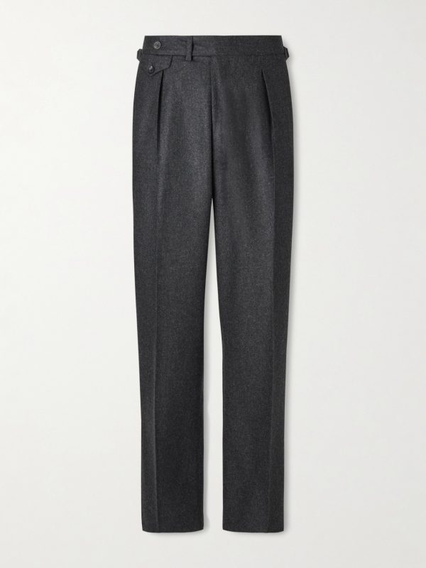 Waverly Straight-Leg Pleated Wool-Twill Suit Trousers