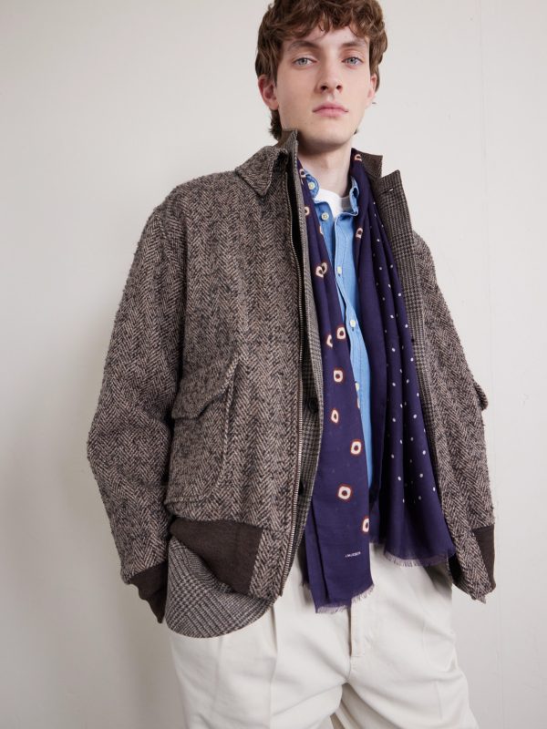 Printed Frayed Modal and Cashmere-Blend Scarf - OU Printed Frayed Modal and Cashmere-Blend Scarf - OU