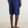 Cliff Straight-Leg Pleated Cotton Bermuda Shorts - BK