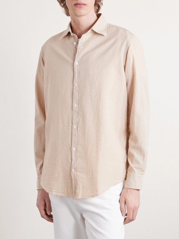 Genova Striped Cotton-Seersucker Shirt - FR Genova Striped Cotton-Seersucker Shirt - FR