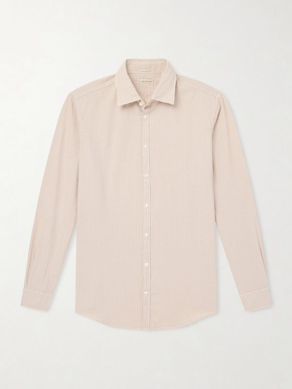 Genova Striped Cotton-Seersucker Shirt Genova Striped Cotton-Seersucker Shirt