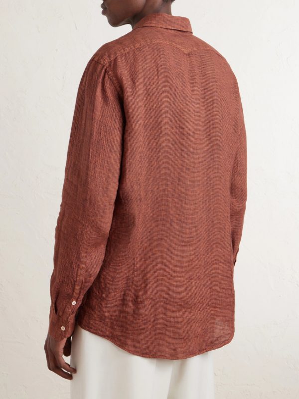 Genova Houndstooth Cotton Shirt - BK Genova Houndstooth Cotton Shirt - BK