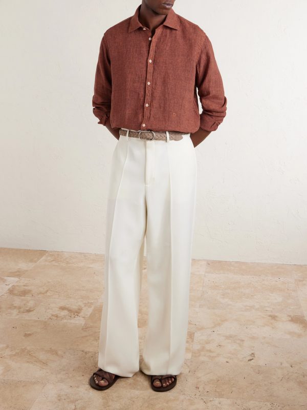 Genova Houndstooth Cotton Shirt - OU Genova Houndstooth Cotton Shirt - OU