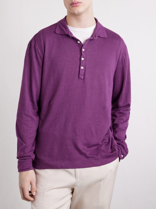 Raya Linen and Cotton-Blend Polo Shirt - FR Raya Linen and Cotton-Blend Polo Shirt - FR