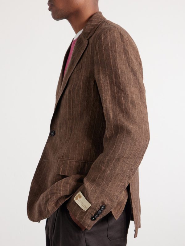 Pinstriped Linen Blazer - CU Pinstriped Linen Blazer - CU