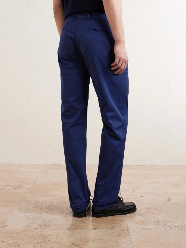 Straight-Leg Cotton-Blend Trousers - BK Straight-Leg Cotton-Blend Trousers - BK