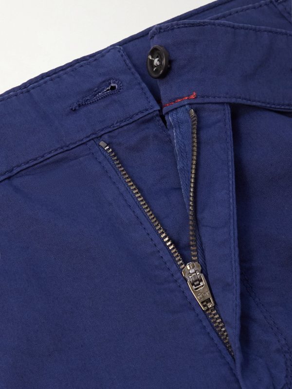 Straight-Leg Cotton-Blend Trousers - E1 Straight-Leg Cotton-Blend Trousers - E1