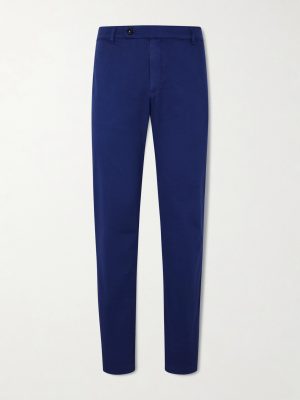 Straight-Leg Cotton-Blend Trousers