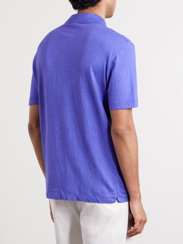 Wembley Cotton and Cashmere-Blend Piqué Polo Shirt - BK Wembley Cotton and Cashmere-Blend Piqué Polo Shirt - BK