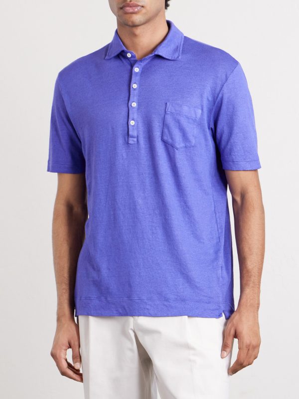 Wembley Cotton and Cashmere-Blend Piqué Polo Shirt - FR Wembley Cotton and Cashmere-Blend Piqué Polo Shirt - FR