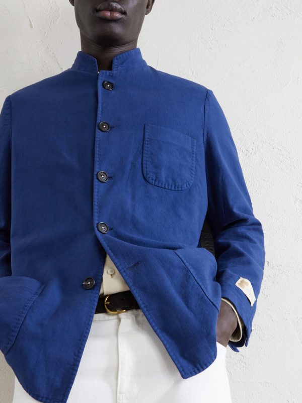 Bali Unstructured Nehru-Collar Cotton-Gauze Jacket - CU Bali Unstructured Nehru-Collar Cotton-Gauze Jacket - CU