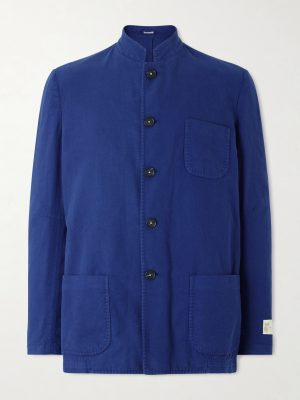 Bali Unstructured Nehru-Collar Cotton-Gauze Jacket