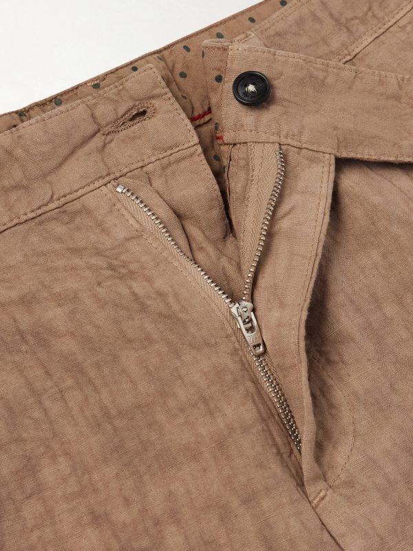 Alaccia Straight-Leg Pleated Linen Shorts - E1 Alaccia Straight-Leg Pleated Linen Shorts - E1