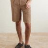 Alaccia Straight-Leg Pleated Linen Shorts - FR Alaccia Straight-Leg Pleated Linen Shorts - FR