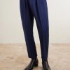Stan Tapered Pleated Herringbone Cotton Trousers - FR Stan Tapered Pleated Herringbone Cotton Trousers - FR