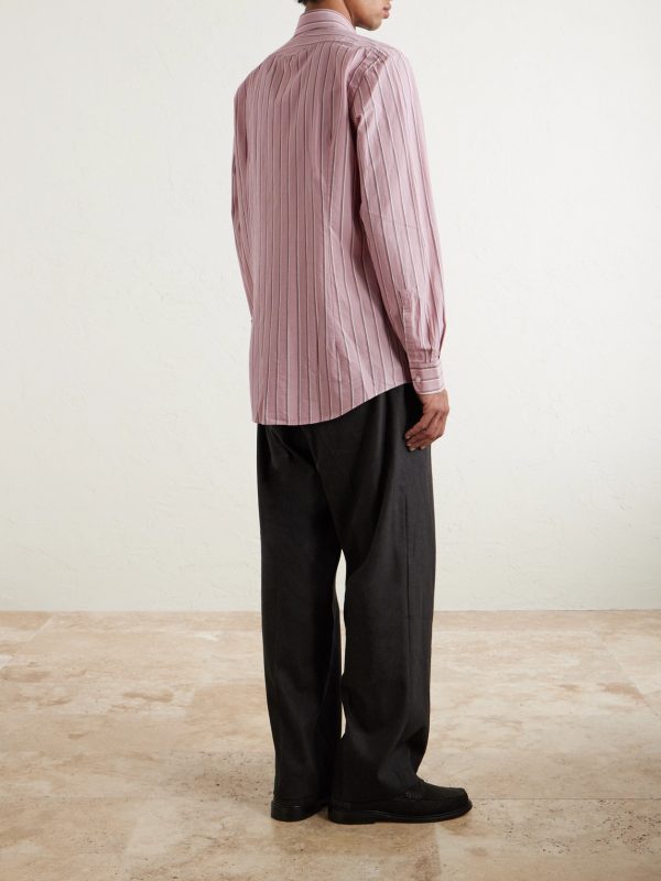Genova Striped Cotton-Poplin Shirt - BK