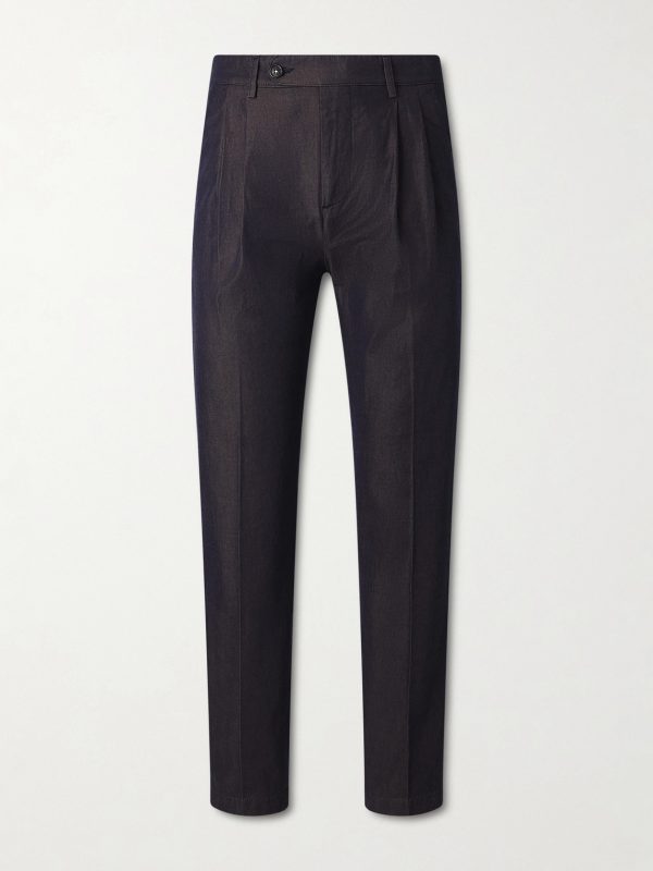 Strallo2 Straight-Leg Pleated Cotton-Twill Trousers Strallo2 Straight-Leg Pleated Cotton-Twill Trousers