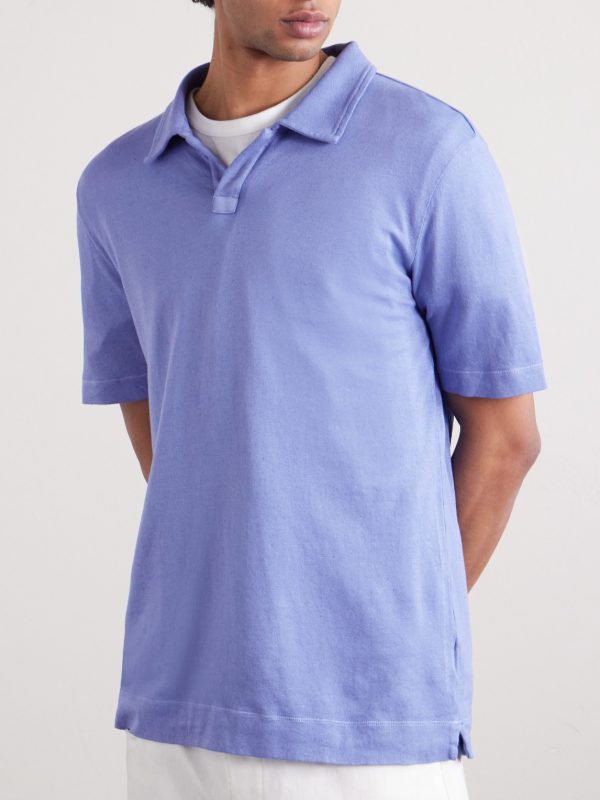Aruba Linen and Cotton-Blend Polo Shirt - FR Aruba Linen and Cotton-Blend Polo Shirt - FR