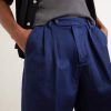 Cliff Straight-Leg Pleated Herringbone Cotton Bermuda Shorts - E2