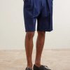 Cliff Straight-Leg Pleated Herringbone Cotton Bermuda Shorts - FR