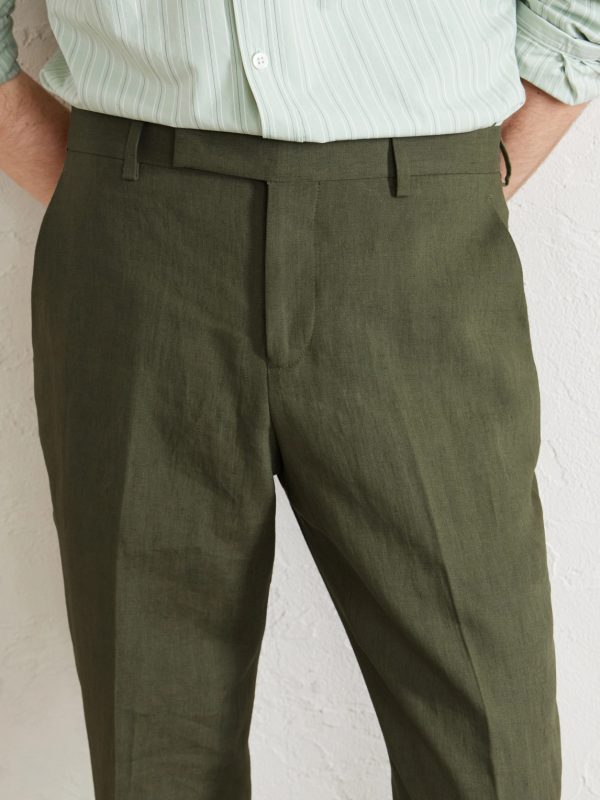 Slim-Fit Tapered Linen Suit Trousers - CU