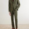 Slim-Fit Tapered Linen Suit Trousers - OU