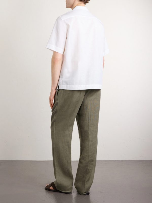 Camp-Collar Printed Cotton, Lyocell and Linen-Blend Shirt - BK