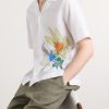 Camp-Collar Printed Cotton, Lyocell and Linen-Blend Shirt - CU