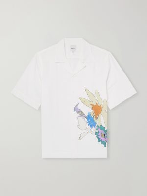 Camp-Collar Printed Cotton, Lyocell and Linen-Blend Shirt Camp-Collar Printed Cotton, Lyocell and Linen-Blend Shirt