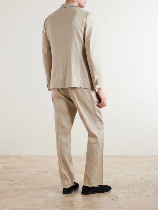 Linen and Wool-Blend Twill Suit Jacket - BK