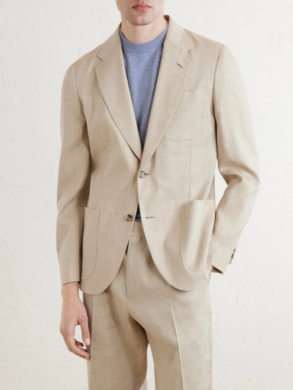 Linen and Wool-Blend Twill Suit Jacket - FR