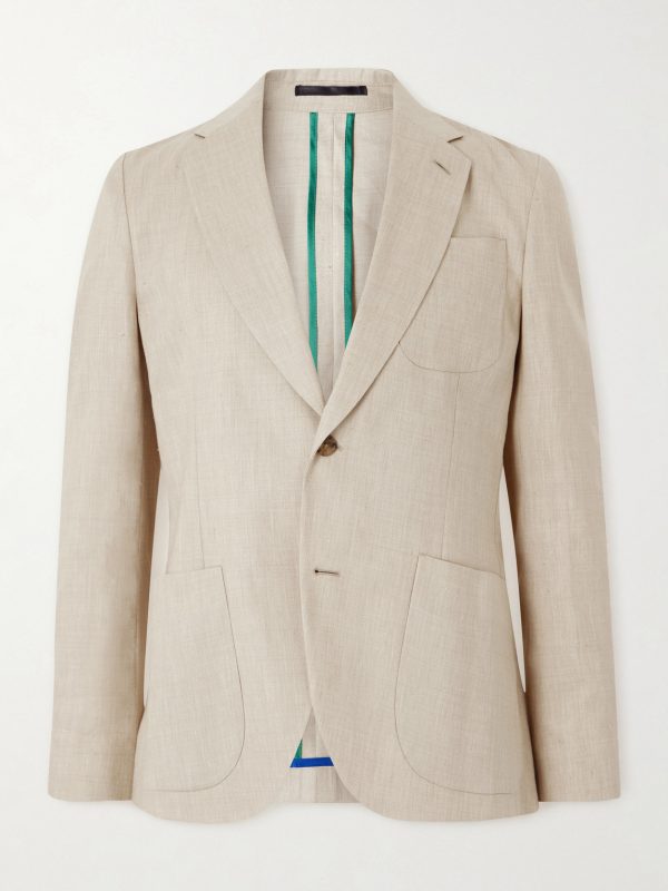 Linen and Wool-Blend Twill Suit Jacket
