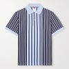 Striped Knitted Cotton Polo Shirt