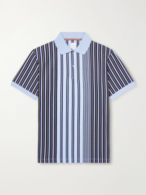 Striped Knitted Cotton Polo Shirt
