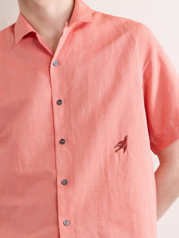 Embroidered Cotton and Linen-Blend Shirt - CU Embroidered Cotton and Linen-Blend Shirt - CU