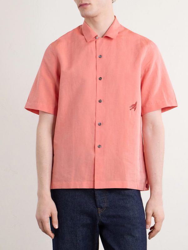 Embroidered Cotton and Linen-Blend Shirt - FR Embroidered Cotton and Linen-Blend Shirt - FR
