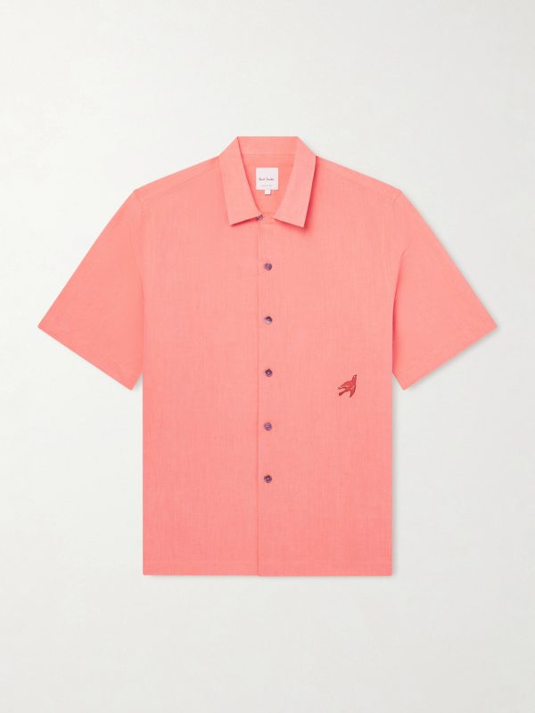 Embroidered Cotton and Linen-Blend Shirt Embroidered Cotton and Linen-Blend Shirt