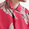 Camp-Collar Printed Satin Shirt - CU