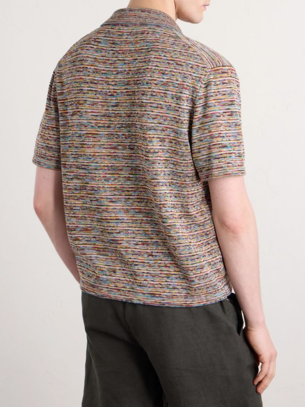 Camp-Collar Knitted Cotton Shirt - BK