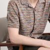 Camp-Collar Knitted Cotton Shirt - CU