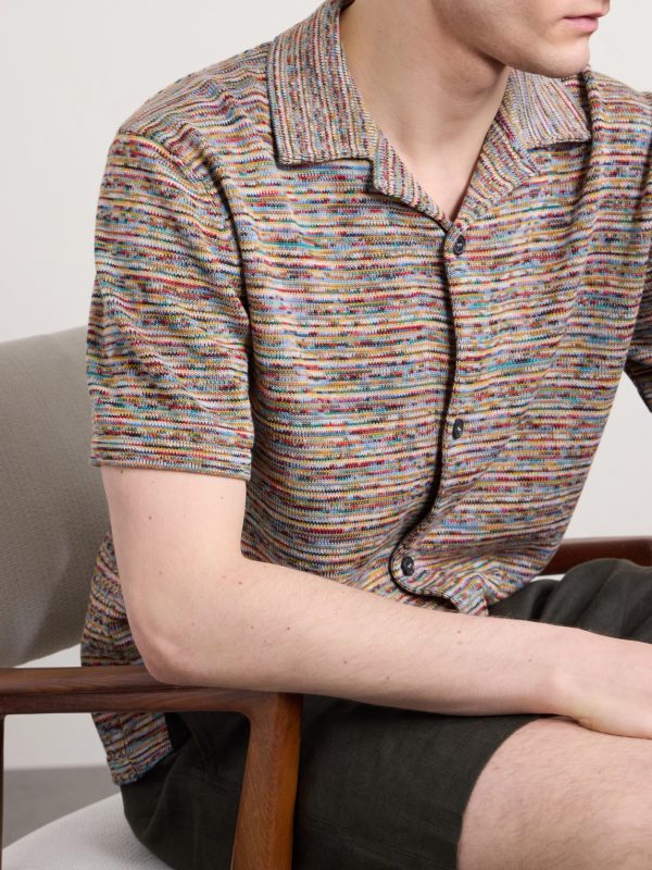 Camp-Collar Knitted Cotton Shirt - CU
