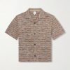Camp-Collar Knitted Cotton Shirt