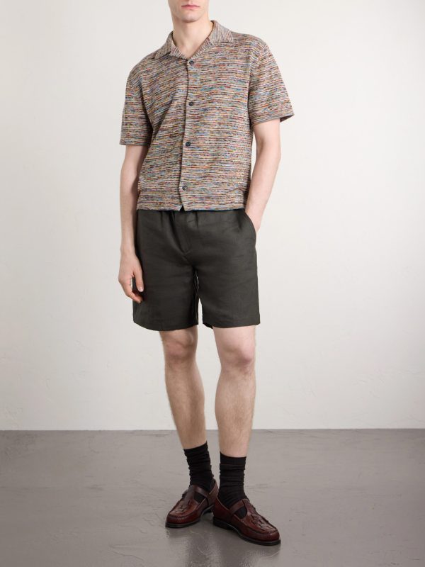 Camp-Collar Knitted Cotton Shirt - OU