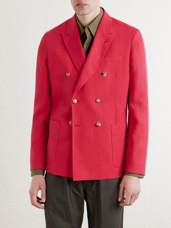 Double-Breasted Linen Blazer - FR