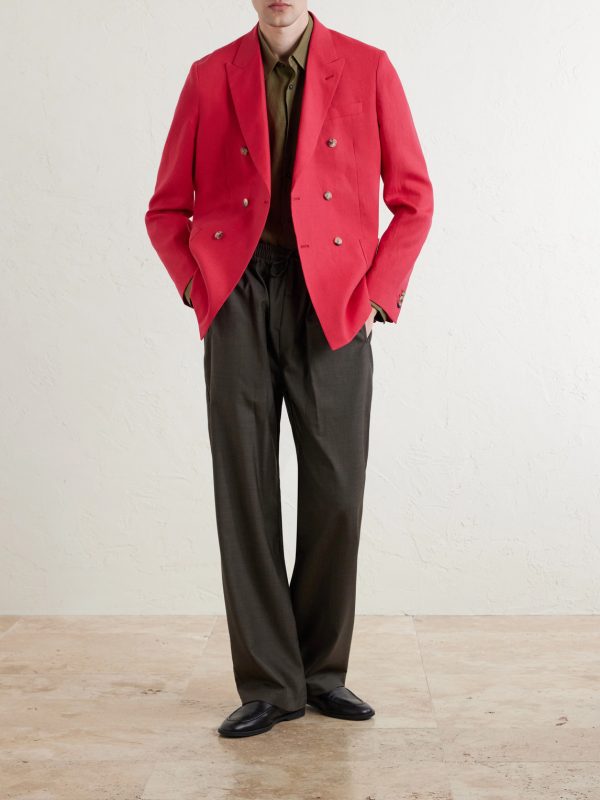 Double-Breasted Linen Blazer - OU