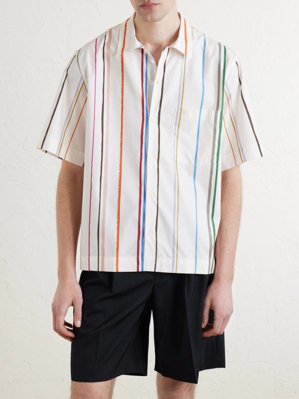 Striped Cotton and Lyocell-Blend Twill Shirt - FR Striped Cotton and Lyocell-Blend Twill Shirt - FR