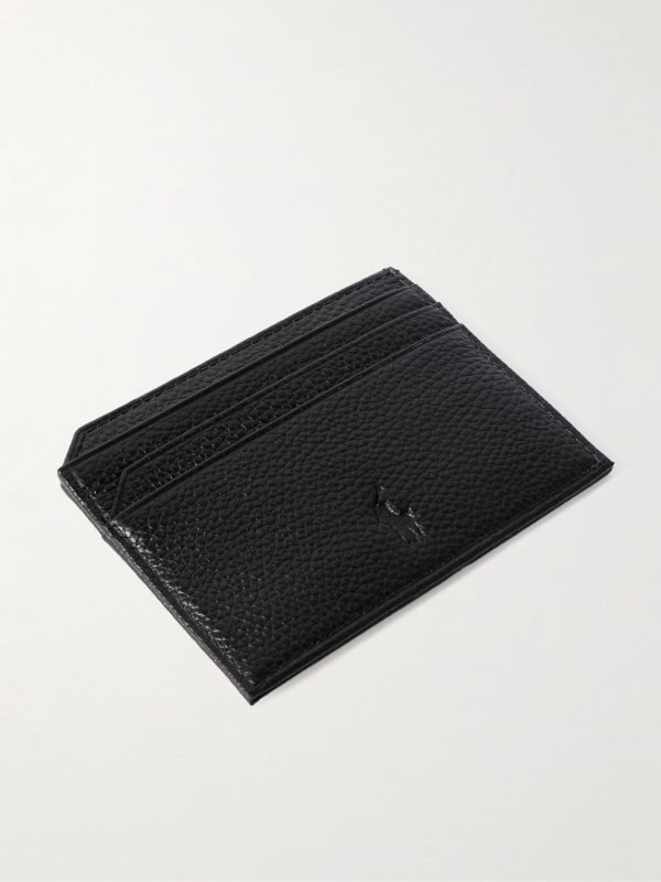 Small Logo-Print Full-Grain Leather Cardholder - BK Small Logo-Print Full-Grain Leather Cardholder - BK